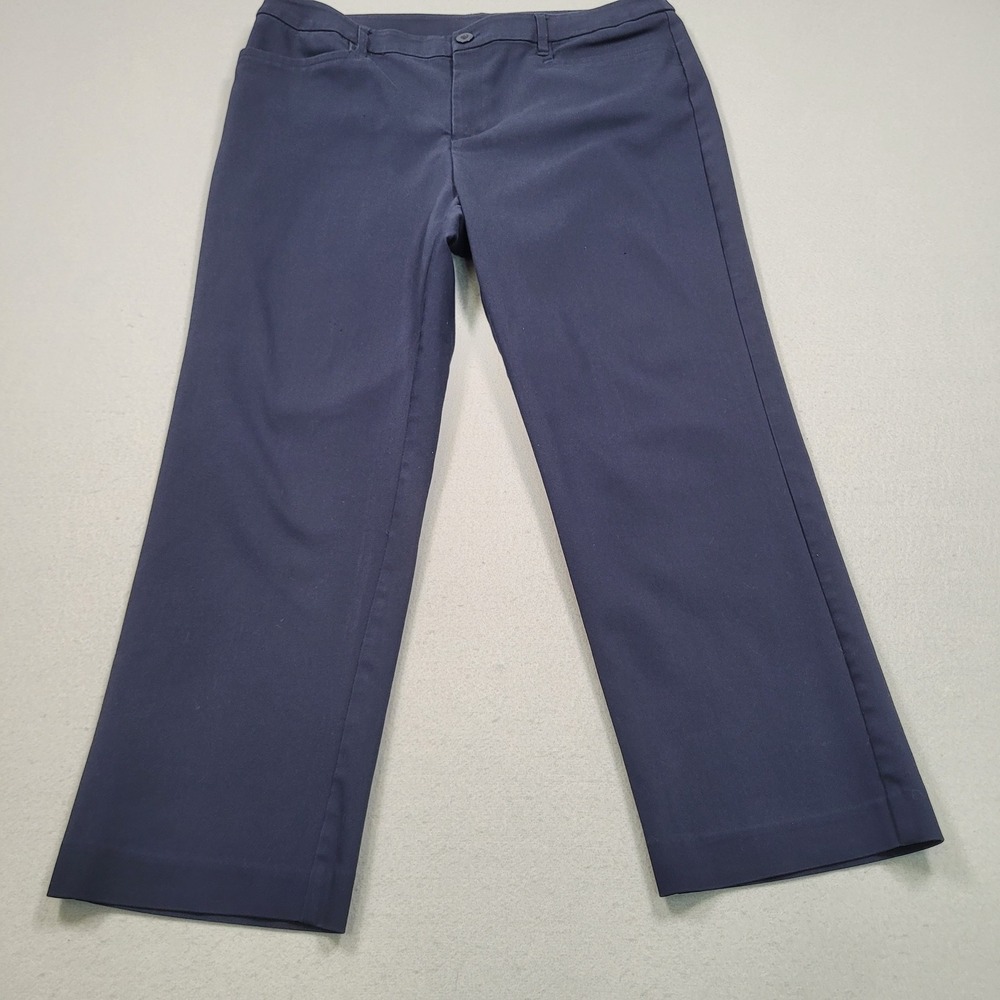 Christopher & Banks Womens Navy Blue Straight Leg Dress Pants Size 14 Short